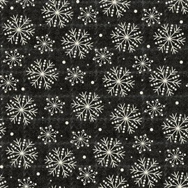 Maywood - Holly Jolly Flannel - F10895 J Black Snowflake - Cotton Quilting Fabric