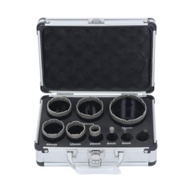 waltyotur 9 PCS Diamond Drill Bit Set, Diamond Core Drill Bit Hole Saw Kit for Tile Ceramic Marble Granite Stone Cutting, 6-68mm (0.23-2.68)