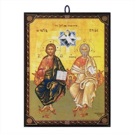 NKlaus Icon Holy Trinity 9.7 x 13.5 x 1.2 cm Christian Icon Orthodox from Greece 60053