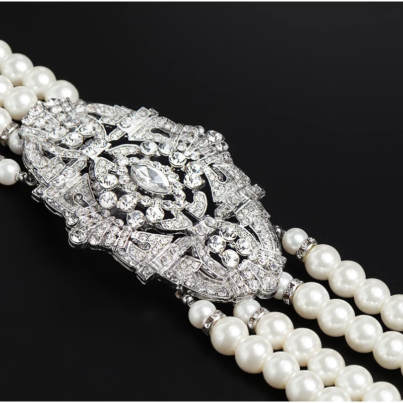 BABEYOND Collar de perlas Gatsby de los años 20, collar