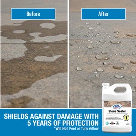 Rainguard Water Sealers Stone Sealer, Penetrating Protection Against Moisture Damage and Stains, for All Stone Surfaces, Silane/Siloxane Waterproofer, Natural Finish, Ready to Use, 1 Gallon