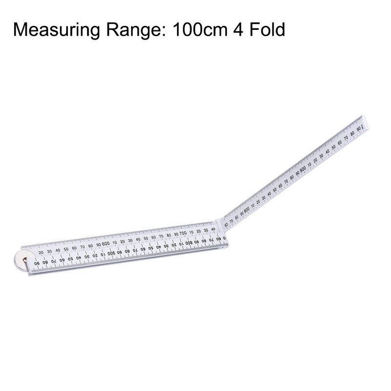 sourcing map Folding Ruler 100cm 4 Fold Metric Measuring Tool