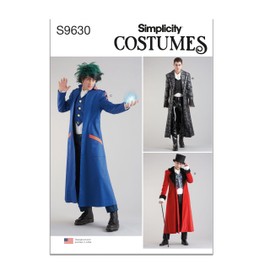 Simplicity Men's Costume Coats Sewing Pattern Kit, Code S9630, Sizes 44-46-48-50-52, Multicolor