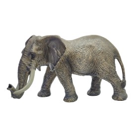Schleich Elephant 2011 African Male Tusks Trunk Down/Gray 7"x4" Tall D-73527