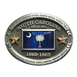 Urban Backwoods South Carolina Flag Belt Buckle for Interchangeable Belt Buckle, silver
