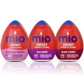 Mio Water Enhancer | Sugar Free Liquid Flavoring, 1.62 fl. oz (Pack of 3) | Choose Variety Pack from Exotic Flavors, Caffeine, Electrolytes, or Vitamins | Ships in Aromatik™ Damage-Proof Box (3 Pack, Berry Energize (With Caffeine & Vitamins))