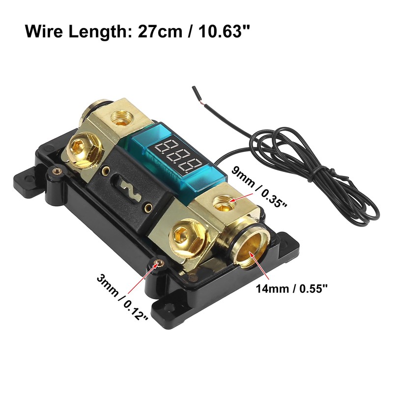 X AUTOHAUX Car Stereo Audio LED Display Digital Voltage Inline
