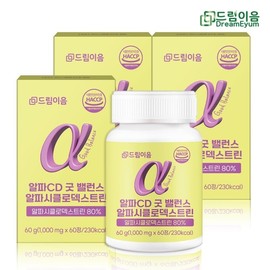 Dream Eum Alpha CD Good Balance Alphacyclodextrin 1000mg / 드림이음 알파CD 굿밸런스 알파시클로덱스트린 1000mg X 60정 3박스