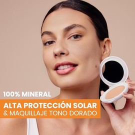 AVÈNE, protector solar compacto mineral con color, tono dorado, FPS 50, alta cobertura, unifica el tono de la piel, para piel sensible, 10 g