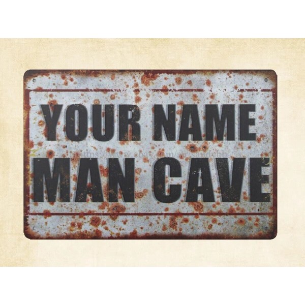 discount home decor Your Name Man Cave metal tin sign