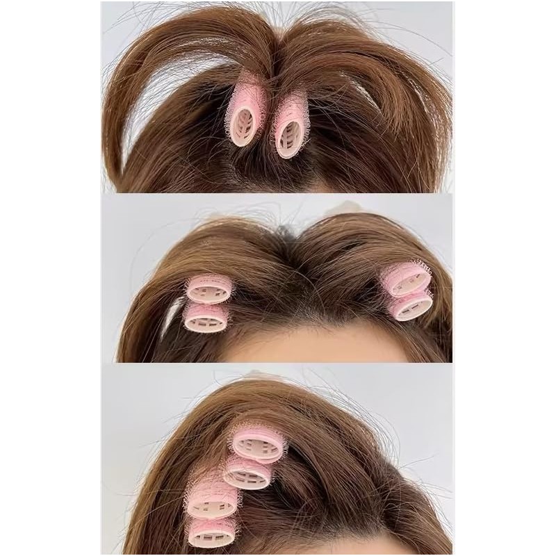 4Pcs Pink Hair Rollers with Clip,Portable Hair Volume Clip,Hair Volume