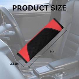 Couslcd 2 Pack Leather Mesh Universal Seatbelt Shoulder Strap Protector,Car Seat Belt Pads Cover, Soft Harness Pad Safety Belt Cover for Comfortable Driving, Car Interior Accessories (Red)