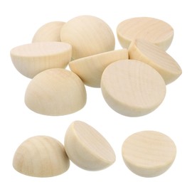 sourcing map 15Pcs Half Wood Balls, 50mm/2inch Natural Color Wooden Split Balls Bulk Unfinished Half Sphere Ornaments for Crafts DIY Projects Party Decoration