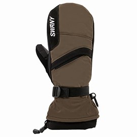 Swany Men's X-Over 2.2 Warm Durable Insulated Quick-Drying Adjustable Flexible Winter Sports Mitts with Utility Heat Pocket, Military Olive/Black, Large
