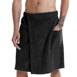 Men Boys Soft Wearable Bath Towels Elastic Band Adjustable Body Wrap Towel High Hydroscopicity Bathroom Gym Pool Beach Spa Bathing Shower Cover Up Wrap Around Towel with Pocket