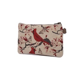 COTT N CURLS Cardinals Wristlet Wallets for Women - 4.7" x 8" Handcrafted Womens Wallet, 100% Cotton Canvas with Leather Strap, Wristlet Purses for Women, Durable Wristlet Wallet