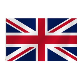 British Flag 3x5 Ft UK Union Jack Flag Vivid Color Fade Resistant With Brass Grommets for Outdoor Indoor Decorations