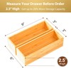 Umilife Bamboo Kitchen Drawer Organizer, Extra High Silverware Tray, Flatware