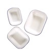 Webake Enamelware Roasting Pan 3 Pack Enameled Steel Oblong Pie