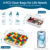 4 Pack Clear Bags Hard Shell Zipper Case for Pencil
