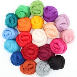 mjolda Felt Wool - 20 Colours Merino Comb for Dry Felting and Wet Felting - 170 g