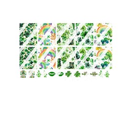 St. Patrick's Day Shamrocks Lucky Nail Art Decals - Waterslide Nail Decals