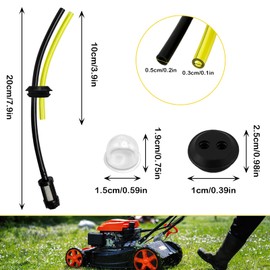 Strimmer Fuel Hose Pipe, Universal Petrol Hose Set, 14 Pcs Lawn Mower Fuel Hose Parts, Replacement Strimmer Fuel Pipe, Fuel Line for Petrol Strimmer, Rubber Fuel Line Hose for Lawnmower