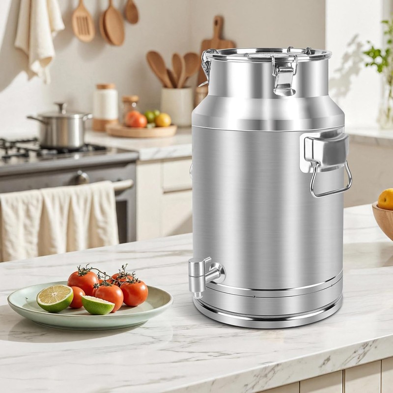 304 Stainless Steel 20 Liter Milk Can, 5.25 Gallon Wine