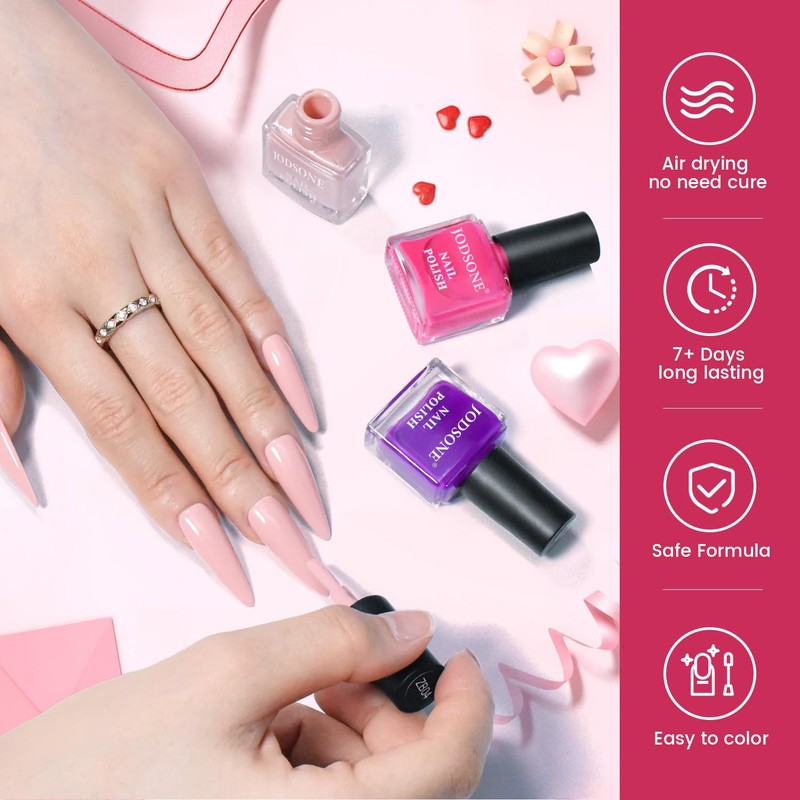 JODSONE 12 PCS Nagellack-Set mit 10 Farben Combo, 2 PCS