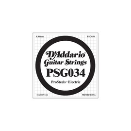 D'Addario PSG034 ProSteels Electric Guitar Single String, .034