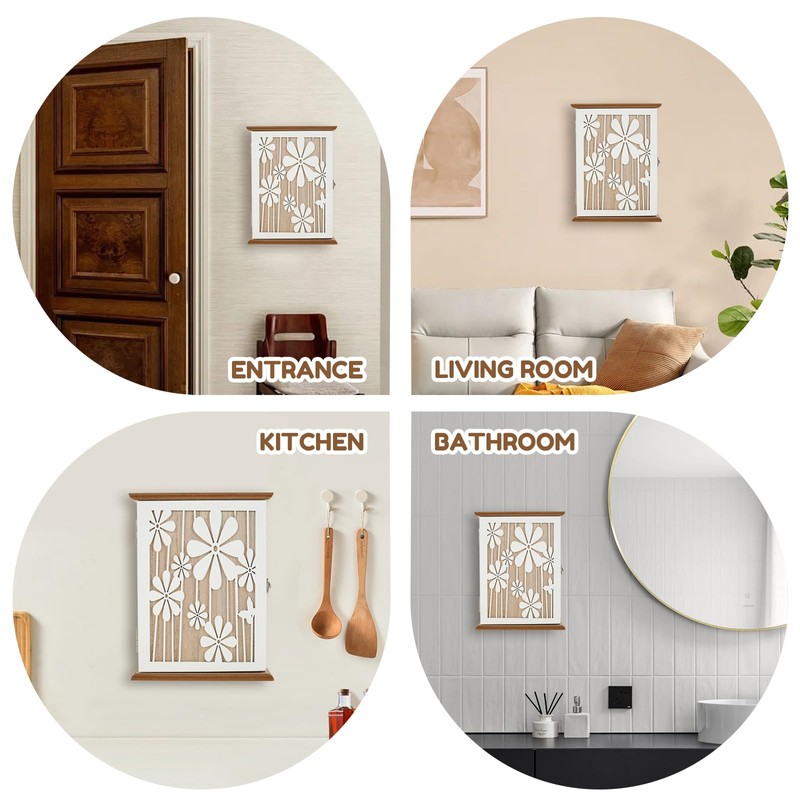 Wooden Key Box Wall Mount Wooden Key Holder Decorative Wall