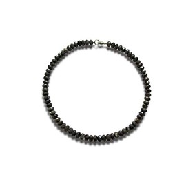 Vifaleno Elegant Labradorite Necklace with Faceted Rondeles, 43 cm, 925 Silver Lobster Clasp, Stainless Steel labradorite Stainless steel, Labradorite