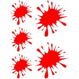 Samunshi® Paint Splashes Sticker Set of 5 2 x 8 x 9 cm 3 x 5 x 6 cm Light Red