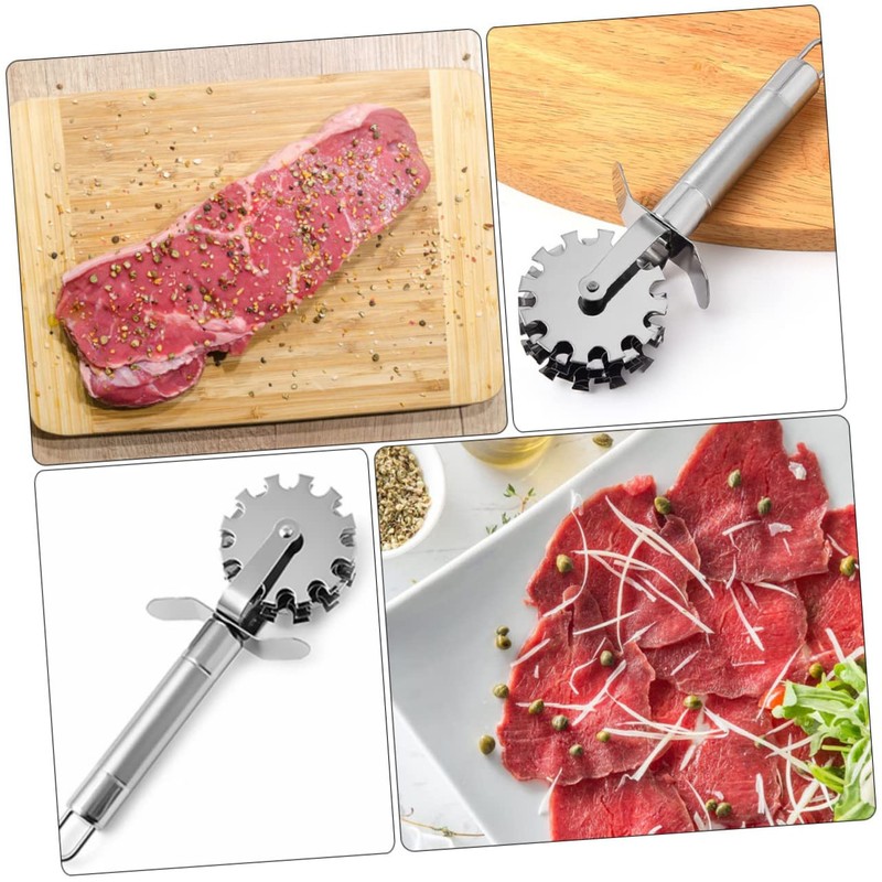 iplusmile 2pcs Stainless Steel Meat Loosening Roller with Five Wheel