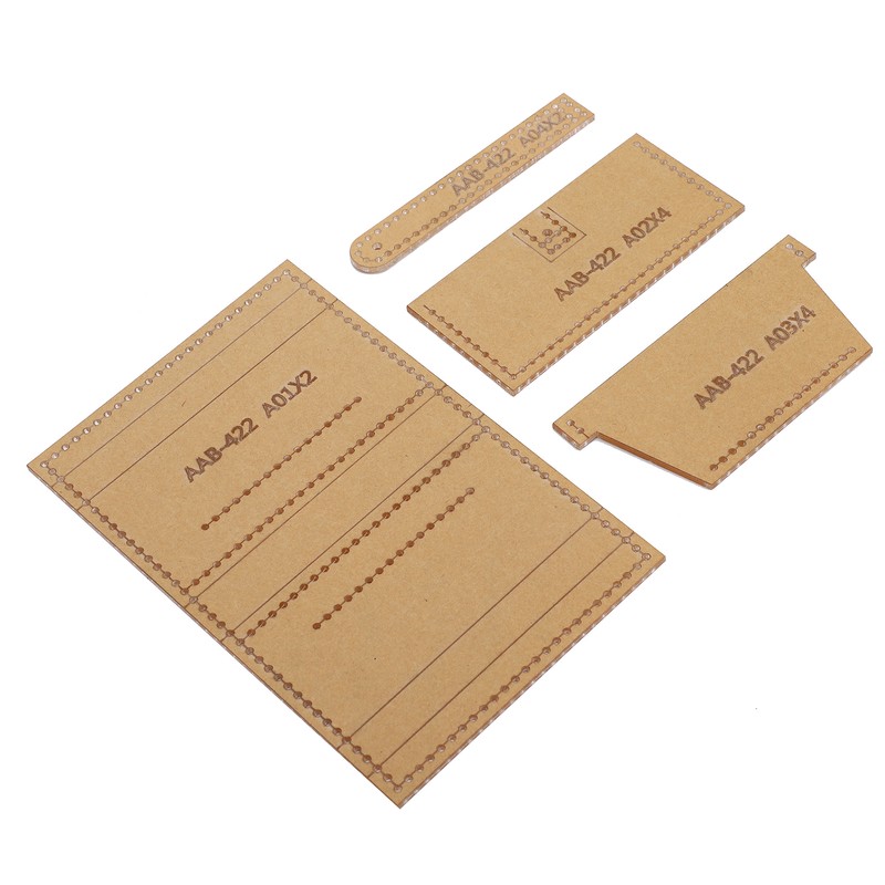 4Pcs Acrylic Template Card Holder DIY HandMade Leather Pattern Drawing