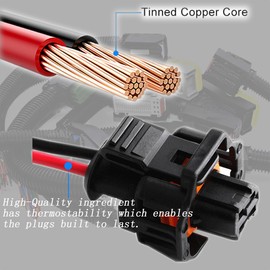 4PCS Gas Naturally Aspirated Fuel Injectors Harness Connector Plug FJ1123 35310-2B110 35310-2B130 Fit 2012-2019 for Hyundai Accent Veloster Kia Rio 1.6L l4