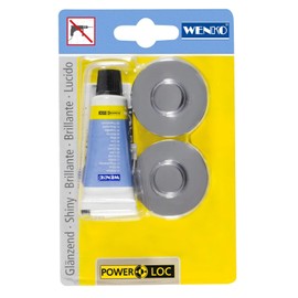 Wenko 20645100 PowerLoc base for Premium & Classic Fixing without drilling, 4 x 1.5 x 4 cm, Chrome