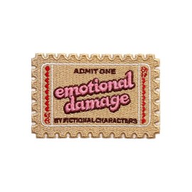 MEIYSTICK Ticket to Emotional Damage Embroidery Patches for Clothes Backpacks Hats Jeans Bags, Fictional Characters Size 3" Iron On Patch or Sew On Patches, Gift for Book Lovers