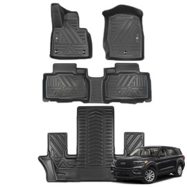 JIEREPU Floor Mats for Ford Explorer 6 Passenger - Custom Fit All-Weather Protection, High Durability, Easy to Clean,for Ford Explorer 2020-2025 Models