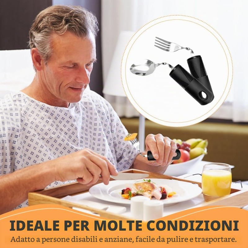Parkinson - Posate con manico spesso, per anziani e disabili,