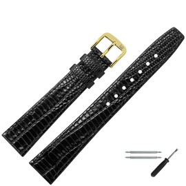 MARBURGER Watch Strap 12 mm Leather Lizard Embossing Tool Assembly Set 30512, black/gold, Strap.