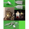 White Single Bulb Light Cord C7 Accessory Cord for Christmas