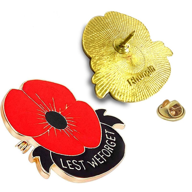50-Pack Metal Poppy Flower Pins Veterans Day pins Memorial Day