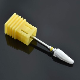 Rolabling Ceramic Nail Drill Bit White Flame Nail Drill Bit for Electric Drill Manicure Machine Nail Salon Tool (XF)