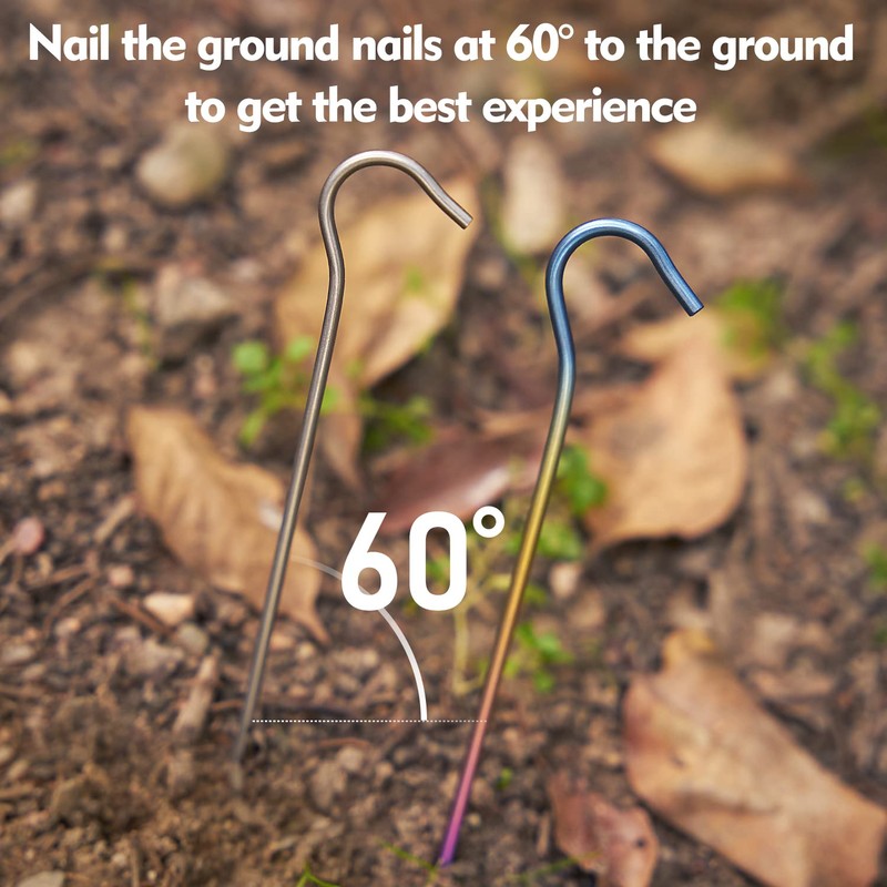 TITO Titanium Shepherd's Hook Tent Stakes Tent pegs Nail pegs