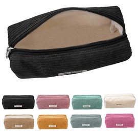 Electri-HQ Pencil Case, 8 Colours to Choose From, Pencil Case, Milky Grey for Girls, Teenagers, Pencil Case, Pencil Case, School Pencil Case for School, Office, black, simplicity