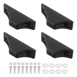 sourcing map 4Pcs Luggage Replacement Pads, Plastic Luggage Stand Feet Stud, Suitcase and Travel Gear Bottom Side Accessories with with Screws, Nuts and Washers, Black (60x28x20mm)
