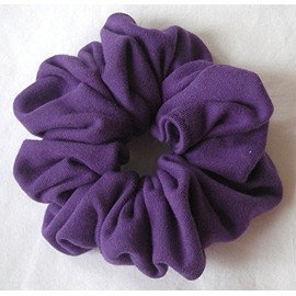 Purple Cotton Jersey Hair Scrunchies-Regular - Made in the USA