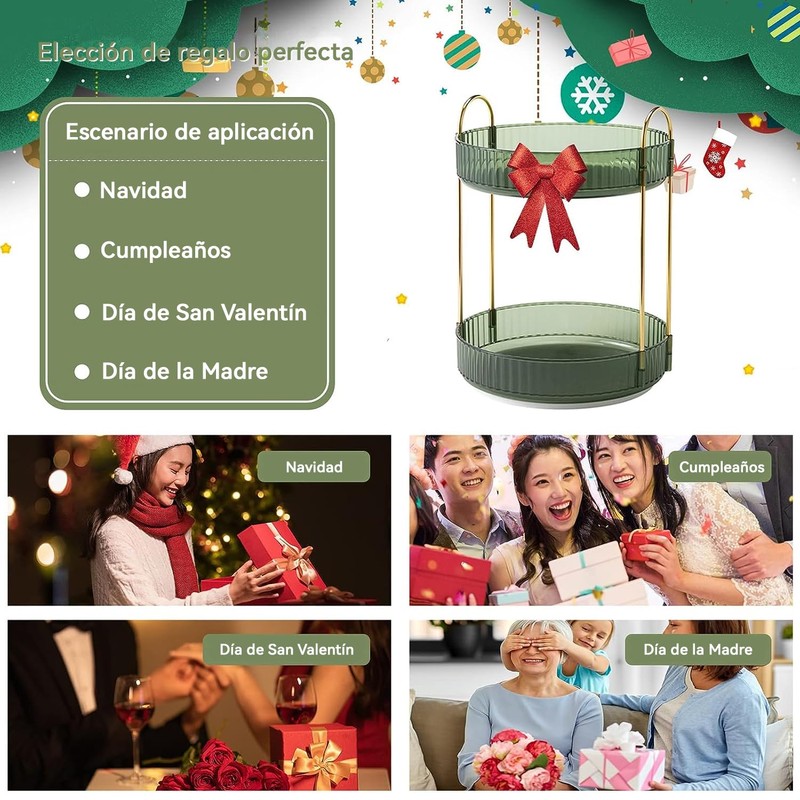 CXJYSD Organizador De Maquillaje De 2 Niveles Giratorio 360 Grados，Organizador