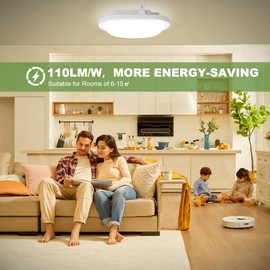 LEZOE Ceiling Light LED Bathroom Ceiling Light 10 W, 1100 lm 110 (Lm/W) 4000 K, IP54 Waterproof Wet Room Light, Bathroom Lamp, Ideal for Bathroom/Kitchen/Balcony/Cellar/Bedroom/Hallway, Oval, 22.6 x